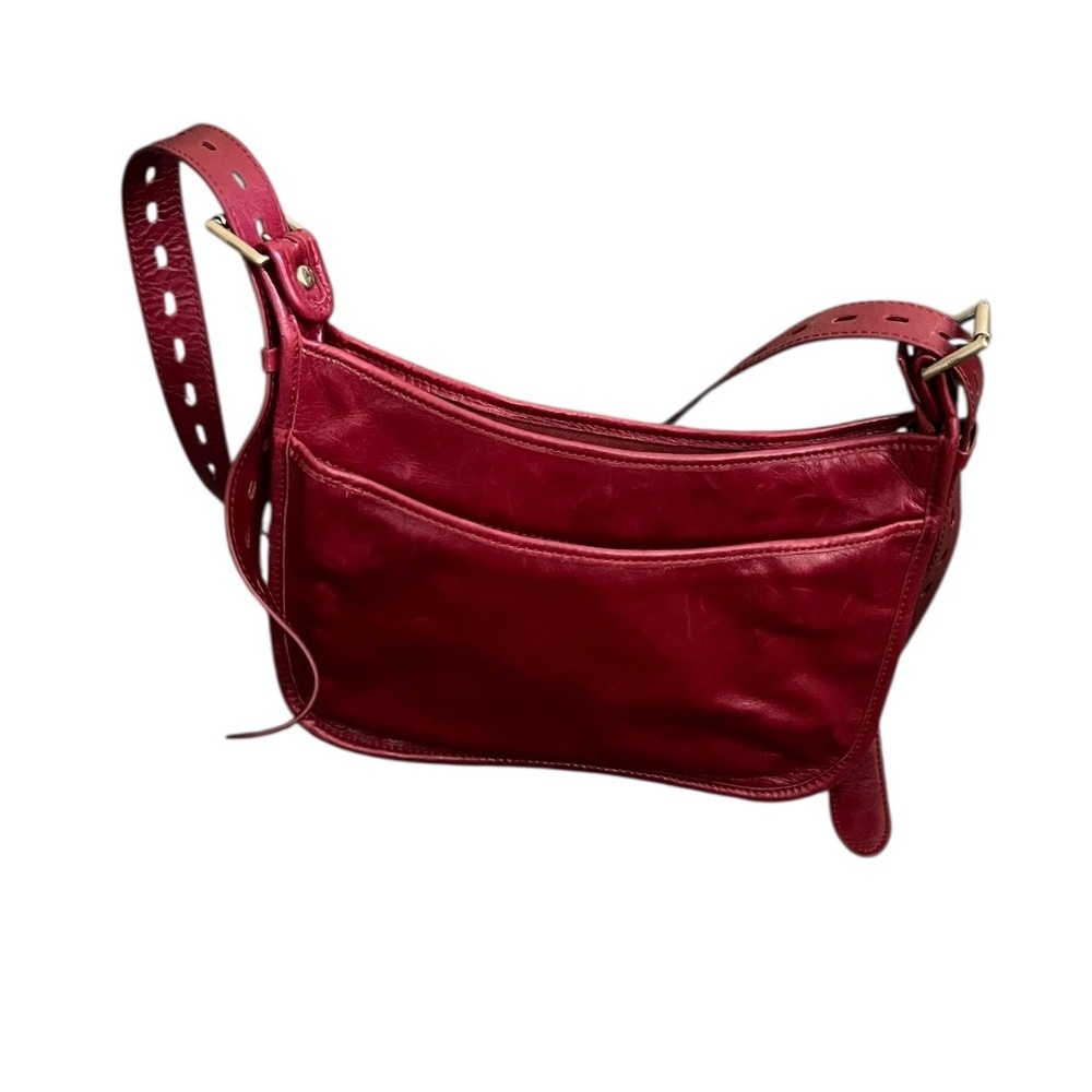 Hobo Red Adjustable Women's Crossbody In Polished Leather Shoulder Bag, NWT
